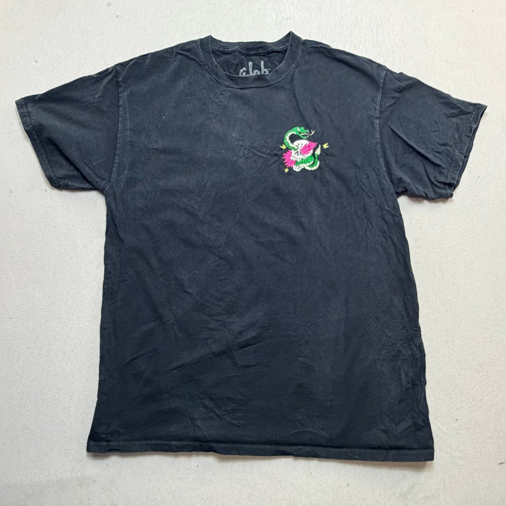 G.Lab Graphic T-Shirt Mens Large Black Excellent Snake Skull Locals Only Tee